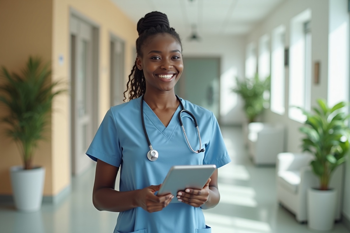 A friendly nurse at a modern clinic — XCelerate AI books the appointments