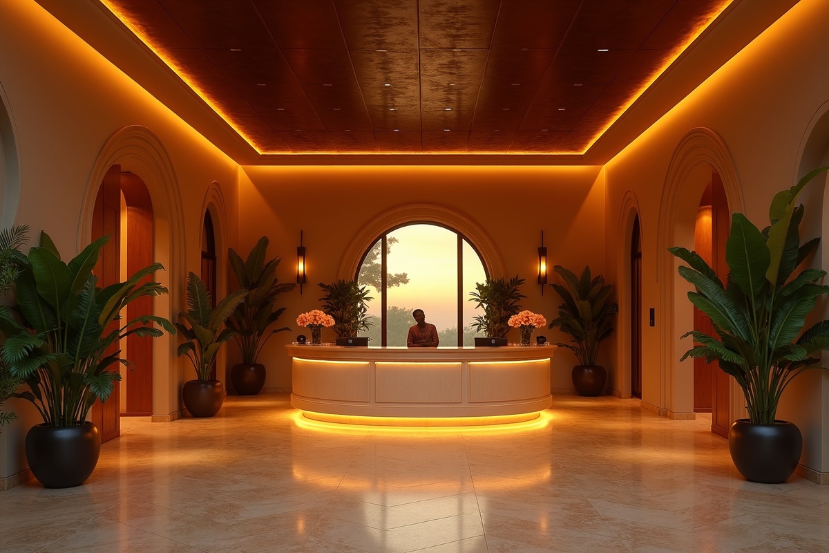 A warm boutique hotel lobby — XCelerate AI answers the bookings